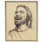 Laughing Christ Gold Framed Plaque