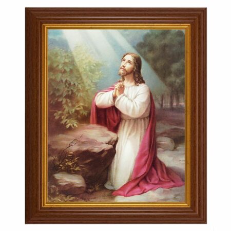 Christ On the Mount of Olives Dark Walnut Framed Art