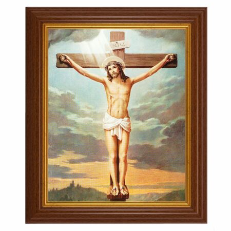 Crucifixion Dark Walnut Framed Art
