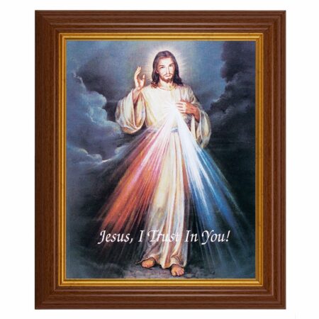 Divine Mercy Dark Walnut Framed Art