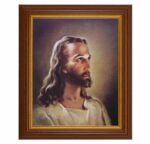 Head of Christ Dark Walnut Framed Art