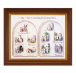Ten Commandments Dark Walnut Framed Art