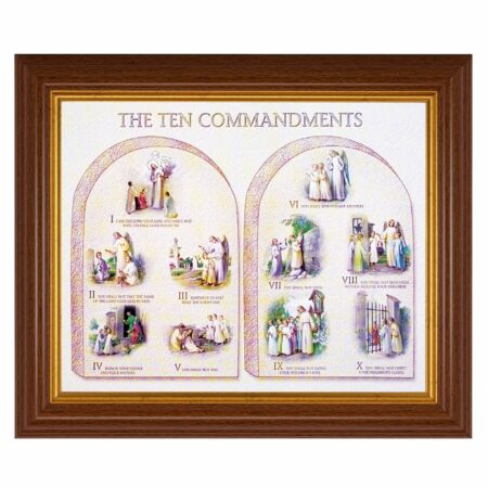 Ten Commandments Dark Walnut Framed Art