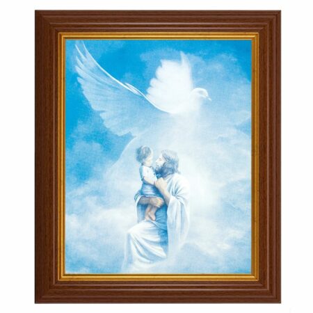Christ Welcoming Child Dark Walnut Framed Art