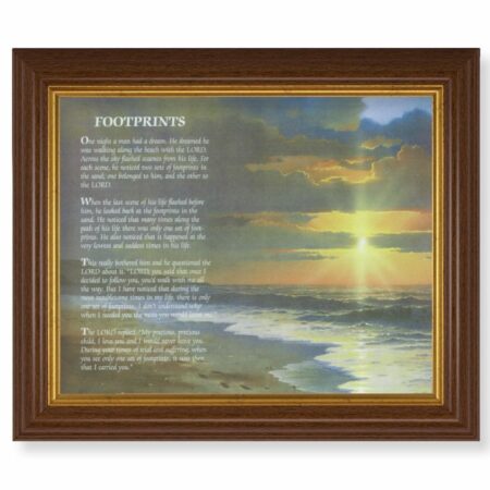 Footprints Dark Walnut Framed Art