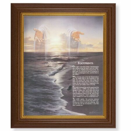 Footprints Dark Walnut Framed Art