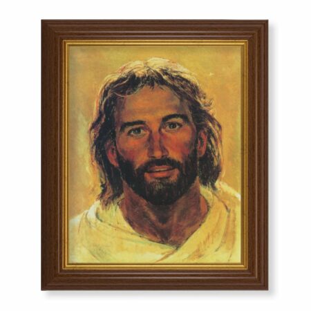 Head of Christ Dark Walnut Framed Art
