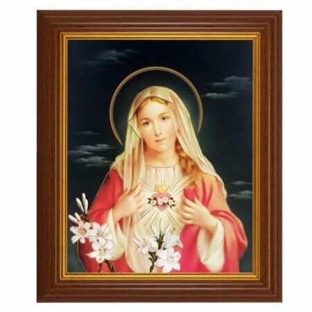 Immaculate Heart of Mary Dark Walnut Framed Art