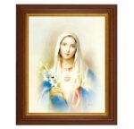 Immaculate Heart of Mary Dark Walnut Framed Art