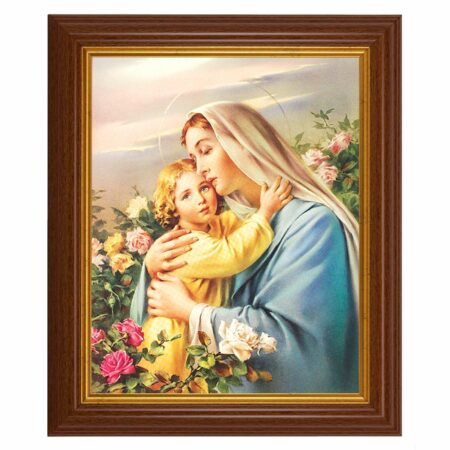 Madonna and Child Dark Walnut Framed Art