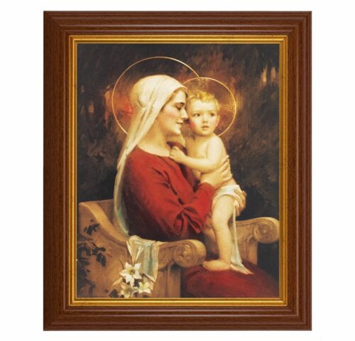 Madonna and Child Dark Walnut Framed Art