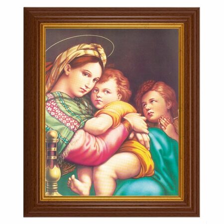 Madonna and Child Dark Walnut Framed Art