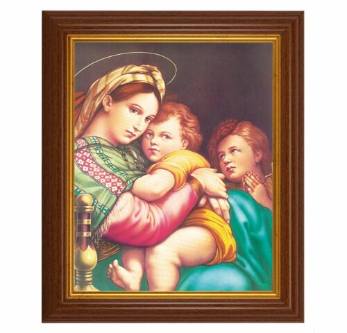 Madonna and Child Dark Walnut Framed Art