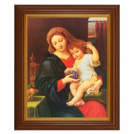 Madonna of Grapes Dark Walnut Framed Art