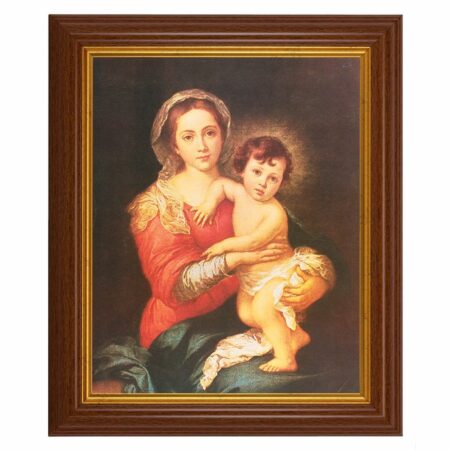 Madonna and Child Dark Walnut Framed Art