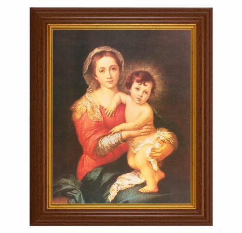 Madonna and Child Dark Walnut Framed Art