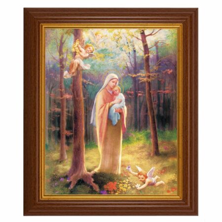 Madonna of the Woods Dark Walnut Framed Art