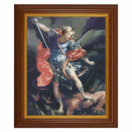 St. Michael Dark Walnut Framed Art