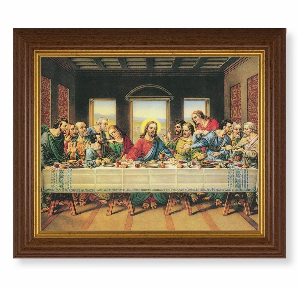Last Supper Dark Walnut Framed Art - Buy Religious Catholic Store
