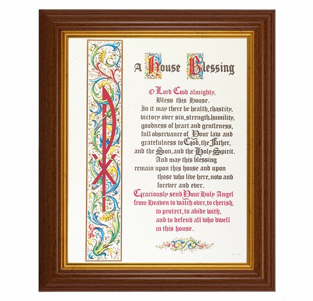 House Blessing Dark Walnut Framed Art - Buy Religious Catholic Store