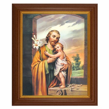 St. Joseph Dark Walnut Framed Art