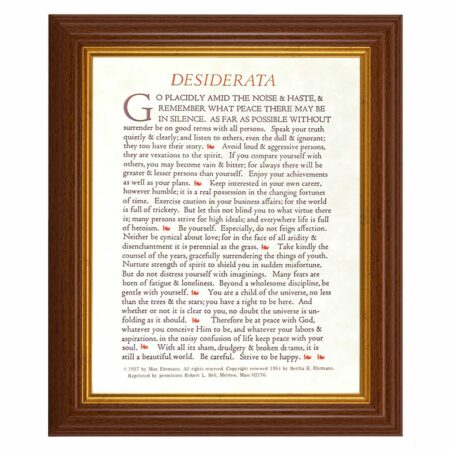 Desiderata Dark Walnut Framed Art