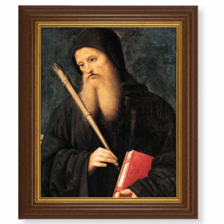 St. Benedict Dark Walnut Framed Art