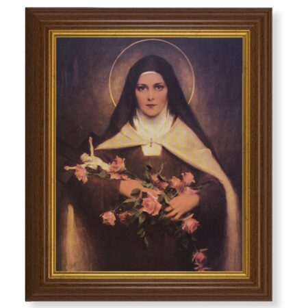 St. Therese Dark Walnut Framed Art
