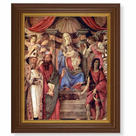 Madonna Throne of Angels and Saints Dark Walnut Framed Art