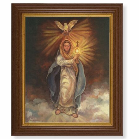 Mary with Monstrance Dark Walnut Framed Art