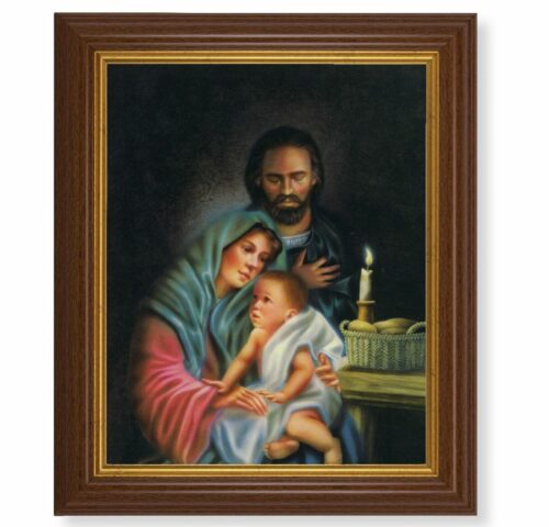 Holy Family Dark Walnut Framed Art