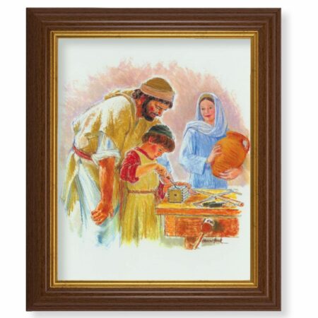 Jesus the Carpenter Dark Walnut Framed Art
