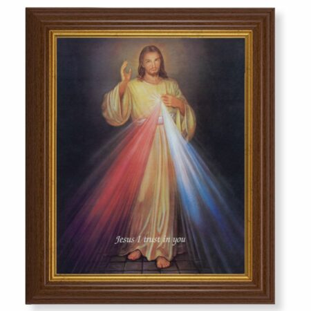 Divine Mercy Dark Walnut Framed Art