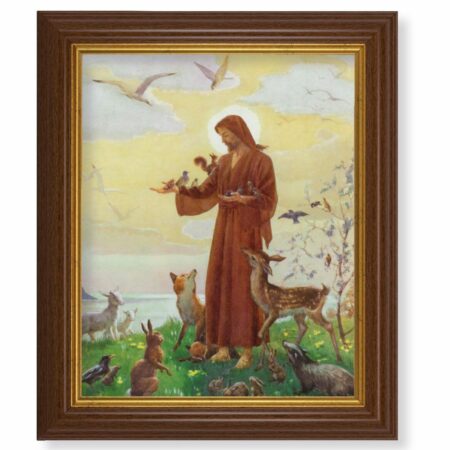 St. Francis Dark Walnut Framed Art