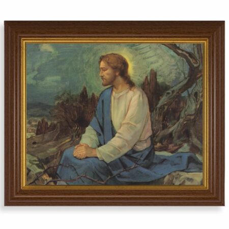 Meditation in the Garden Dark Walnut Framed Art