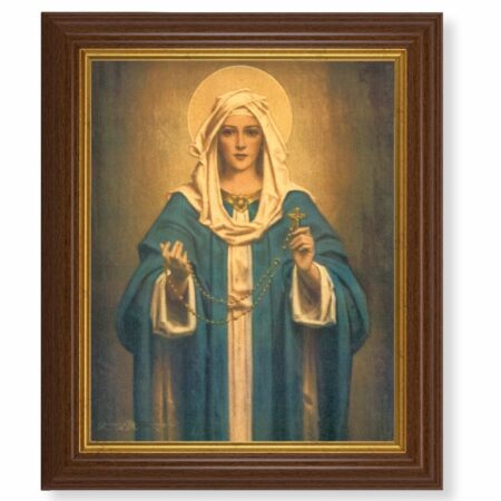 Our Lady of the Rosary Dark Walnut Framed Art