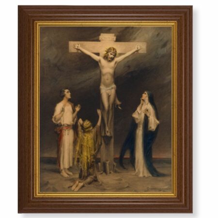 The Crucifixion of Christ Dark Walnut Framed Art