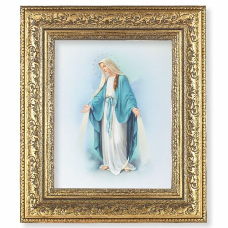 Our Lady of Grace Gold-Leaf Antique Framed Art