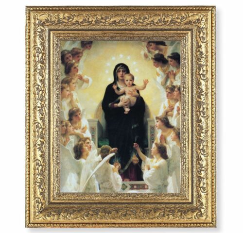 Queen of Angels Gold-Leaf Antique Framed Art