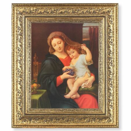 Madonna of the Grapes Gold-Leaf Antique Framed Art