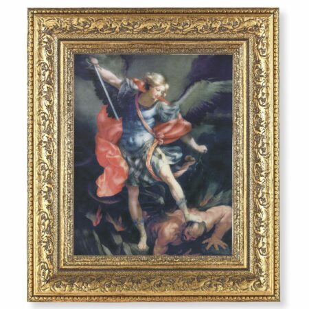 St. Michael Gold-Leaf Antique Framed Art