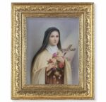 St. Therese Gold-Leaf Antique Framed Art