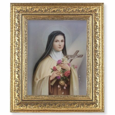 St. Therese Gold-Leaf Antique Framed Art