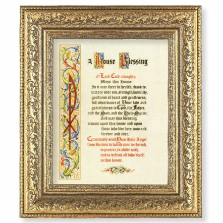 House Blessing Gold-Leaf Antique Framed Art