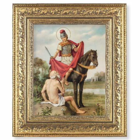 St. Martin of Tours Gold-Leaf Antique Framed Art