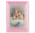 Guardian Angels Pearlized Pink Framed Art