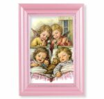 Guardian Angel Pearlized Pink Framed Art