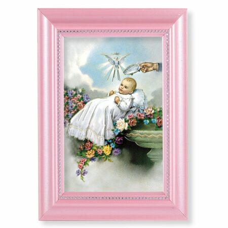 Baptism Pearlized Pink Framed Art
