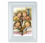 Guardian Angel Pearlized White Framed Art
