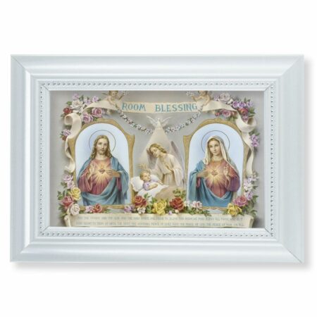 Baby Room Blessing Pearlized White Framed Art